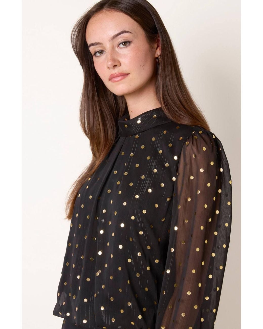 Blue Vanilla Black Long Sleeve Turtleneck Blouse
