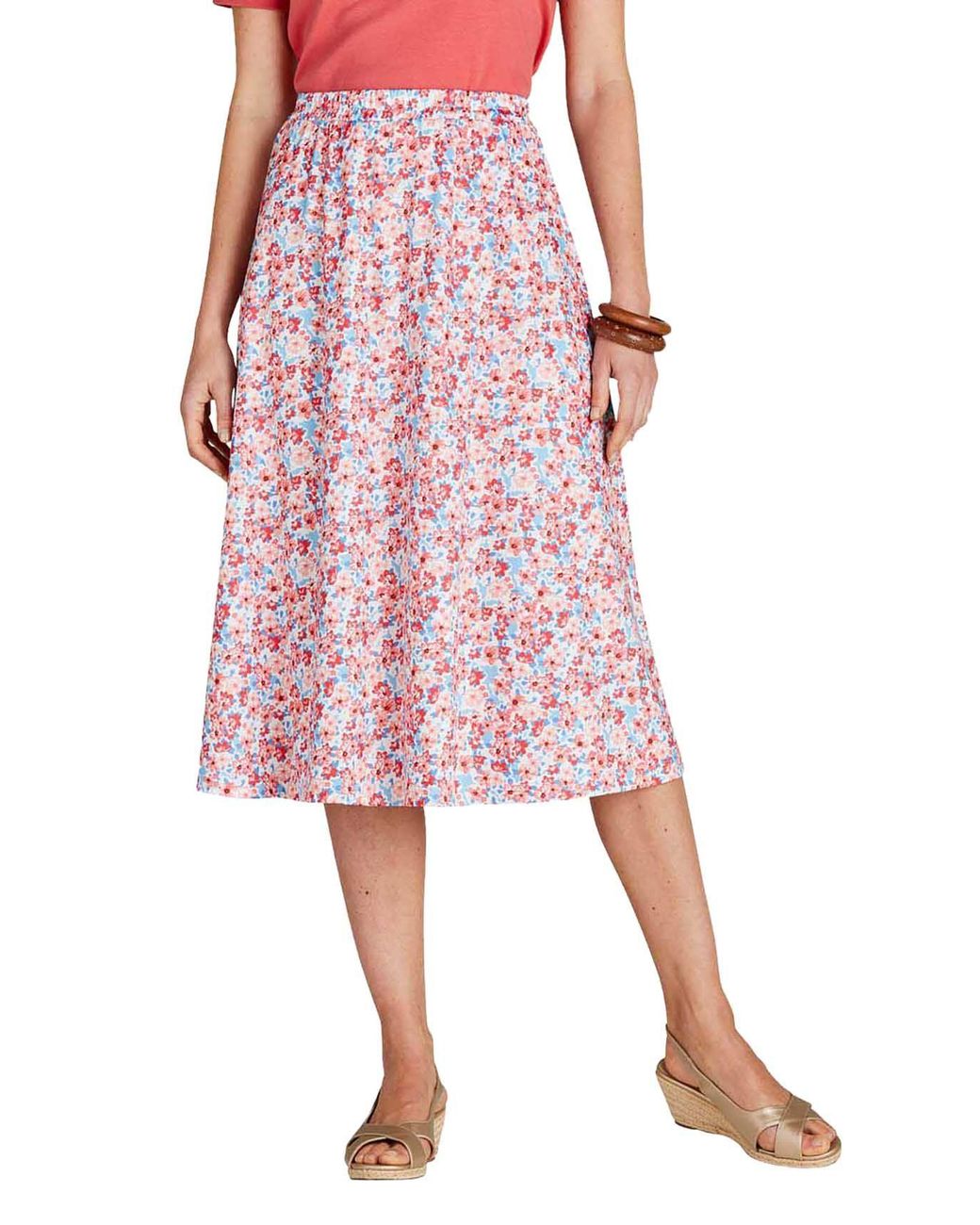 Chums Pink Print Elasticated Waist Skirt