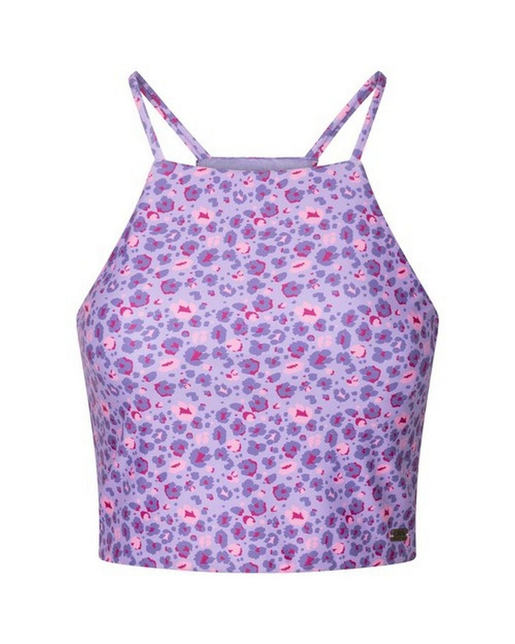 Trespass Purple Harlow Leopard Print Swim Top