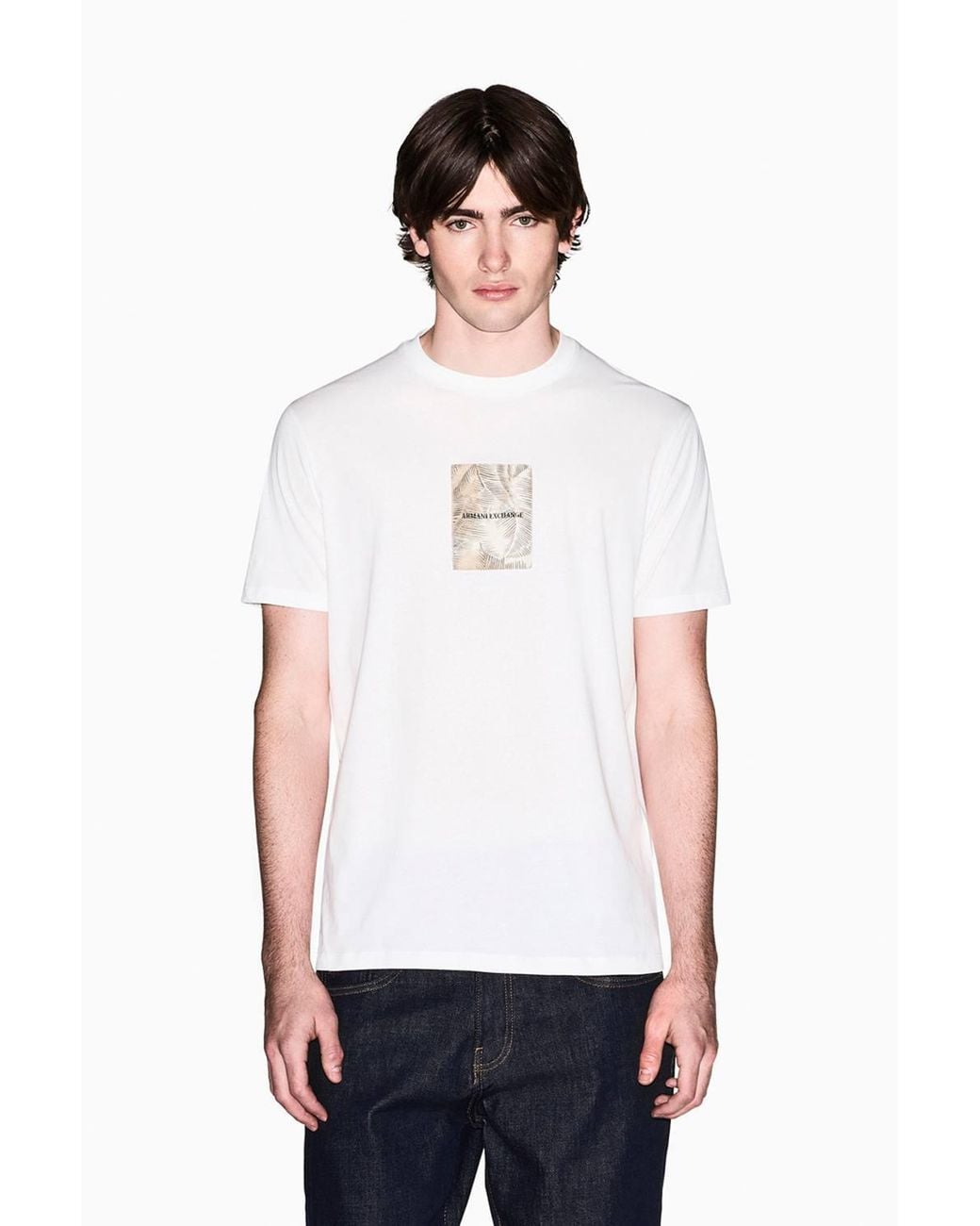 ARMANI EXCHANGE White Regular Fit T-Shirt for men