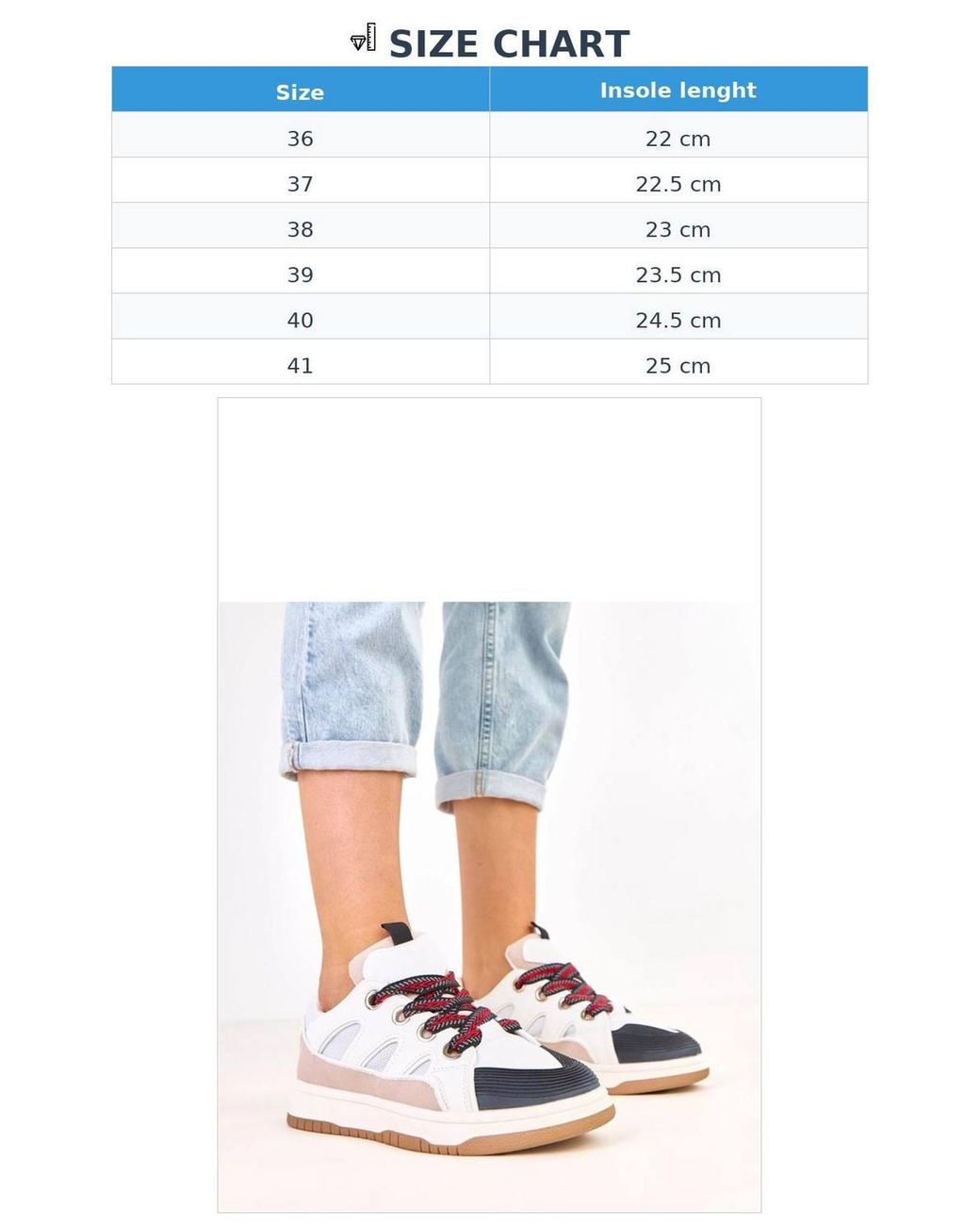 Love Lace Blue Sport Shoes With Thick Laces Platform Comfort