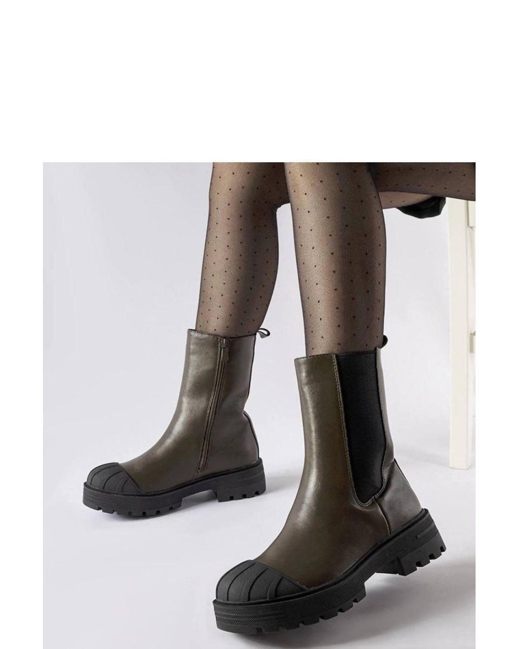 KDMD Green Trapper Insulated Sable Boots With Side Zipper & Warm Lining