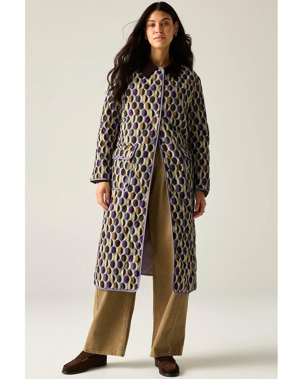 Regatta Purple Orla Mid Length Waterproof Quilted Jacket