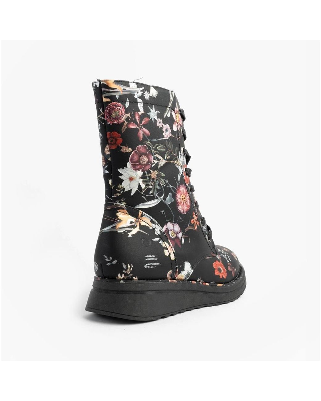 Heavenly Feet Black Martina4 Print Lace Up Ankle Boots