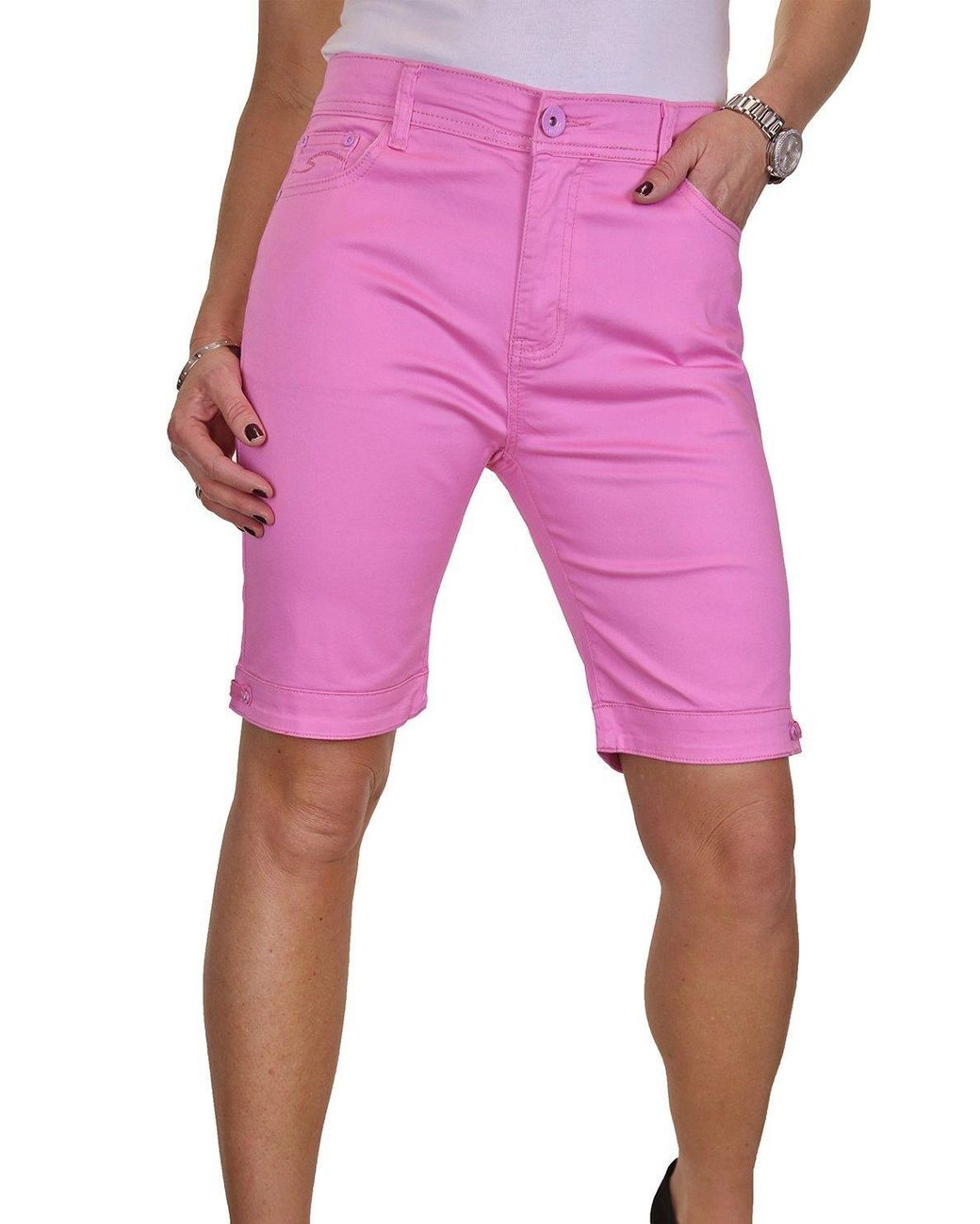Paulo Due Pink Slim Fit Chino Casual Shorts