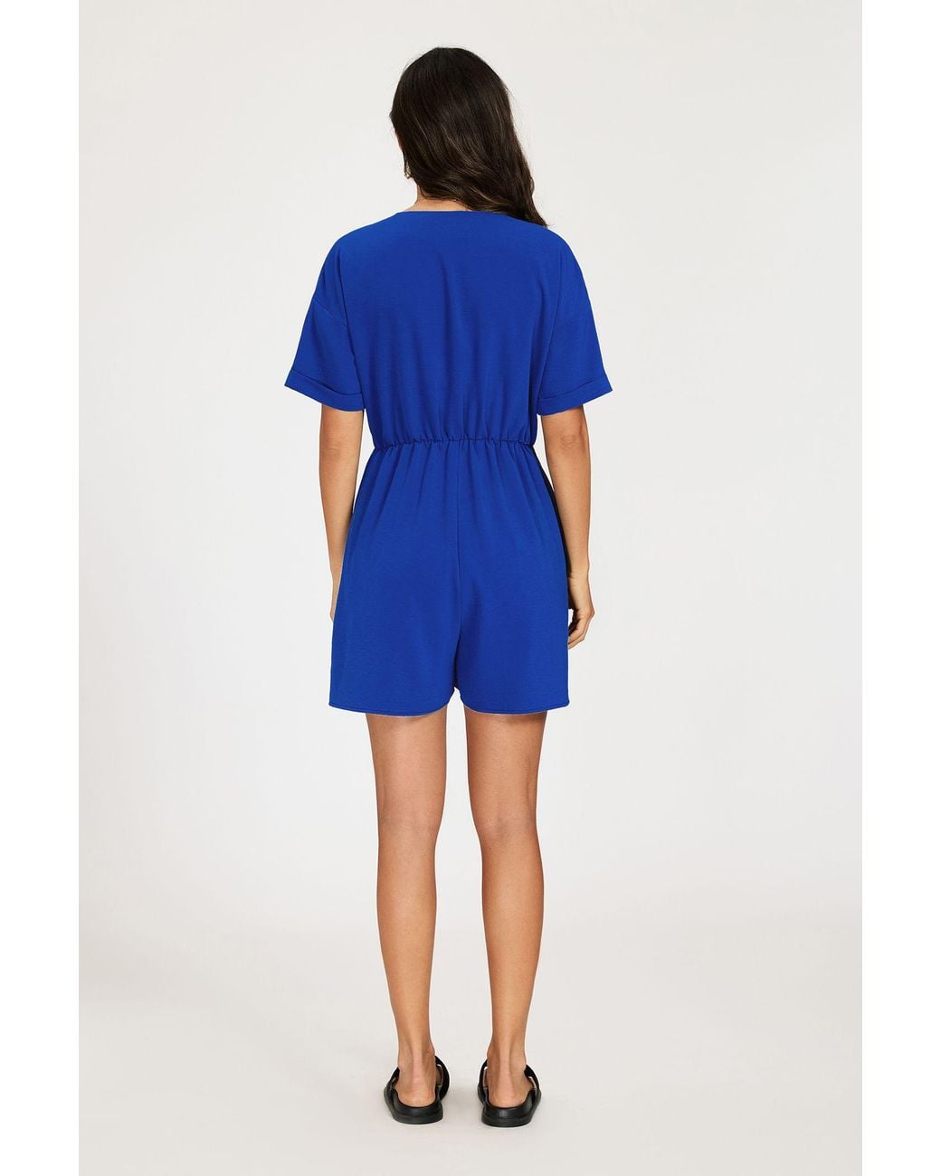 FS Collection Blue Button Down Playsuit