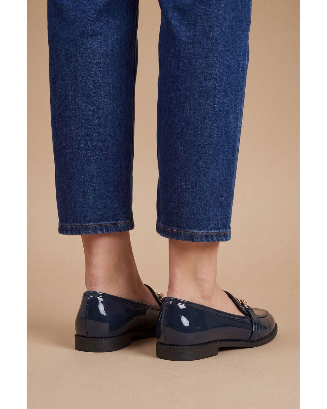Dorothy Perkins Blue Wide Fit Lora Snaffle Loafers