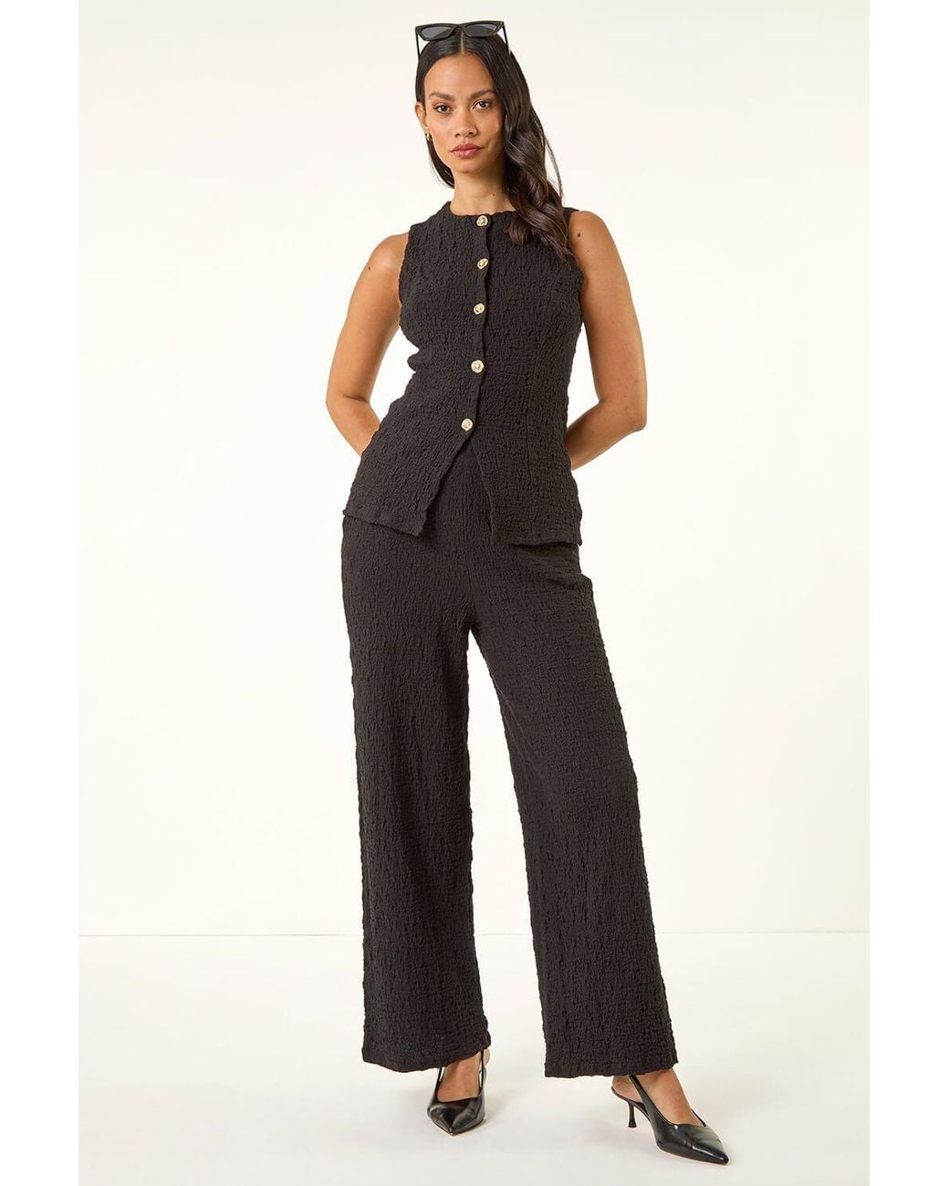 D.u.s.k Blue Textured Stretch Waist Coat