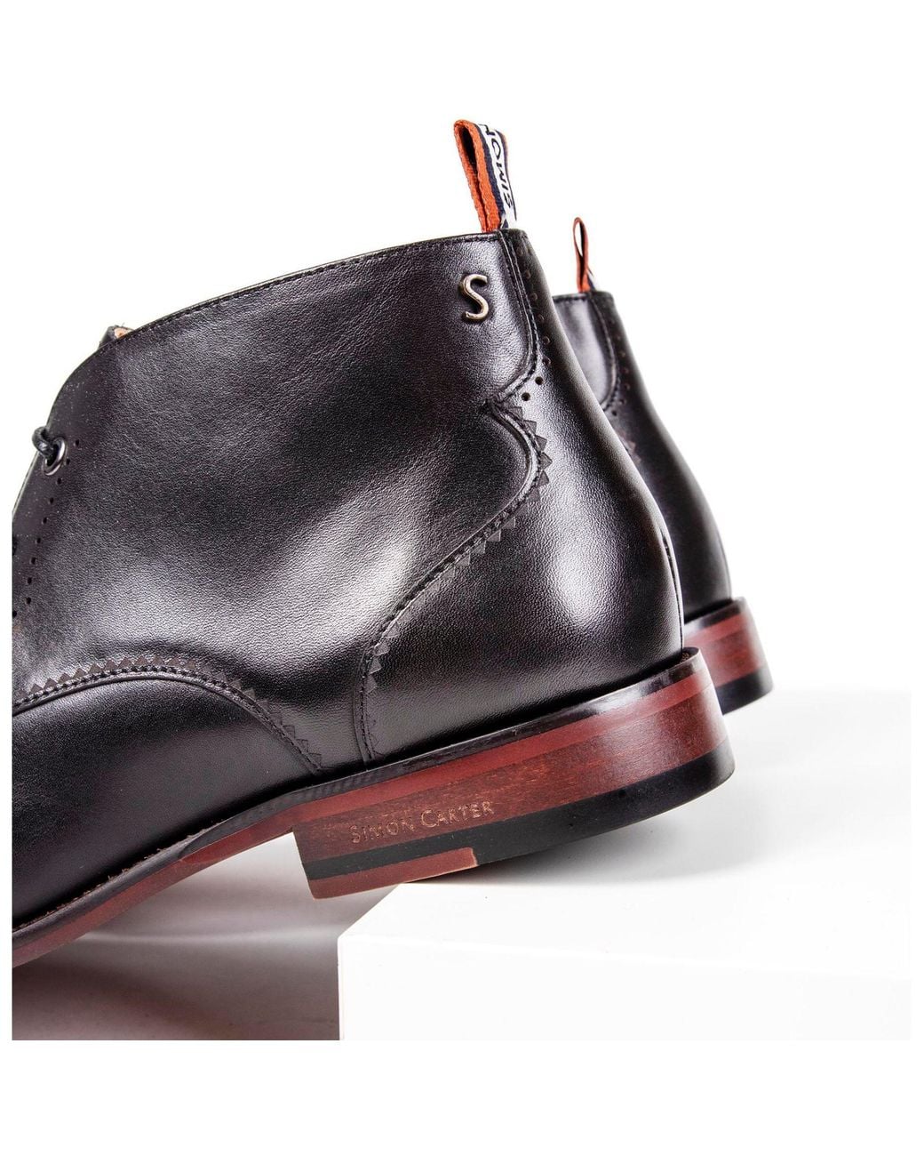 Simon Carter Black Collie Chukka Boots for men