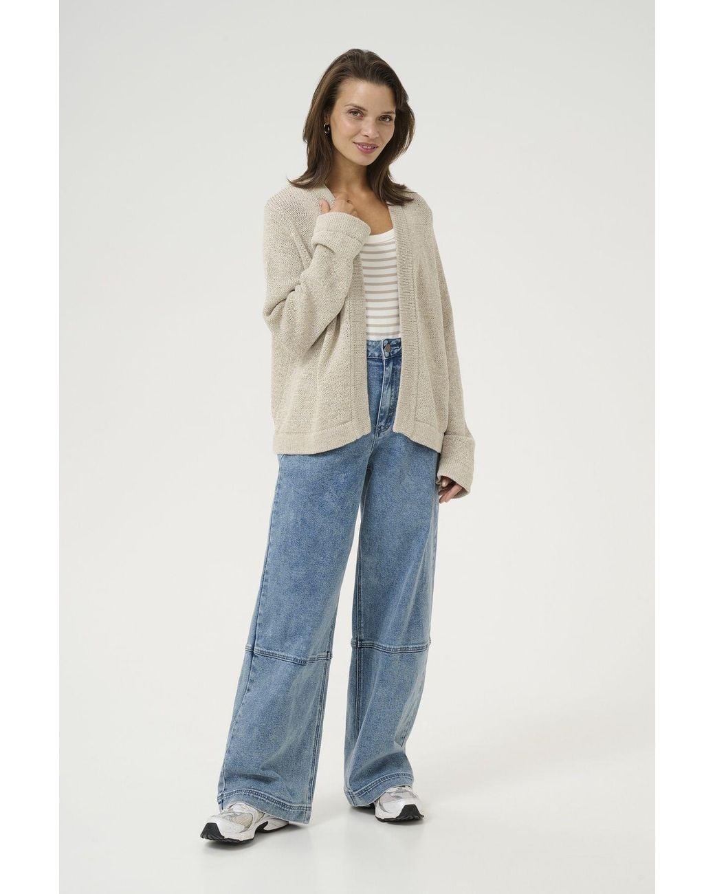 Kaffe Blue Kasevita Open Loose Fit Cardigan