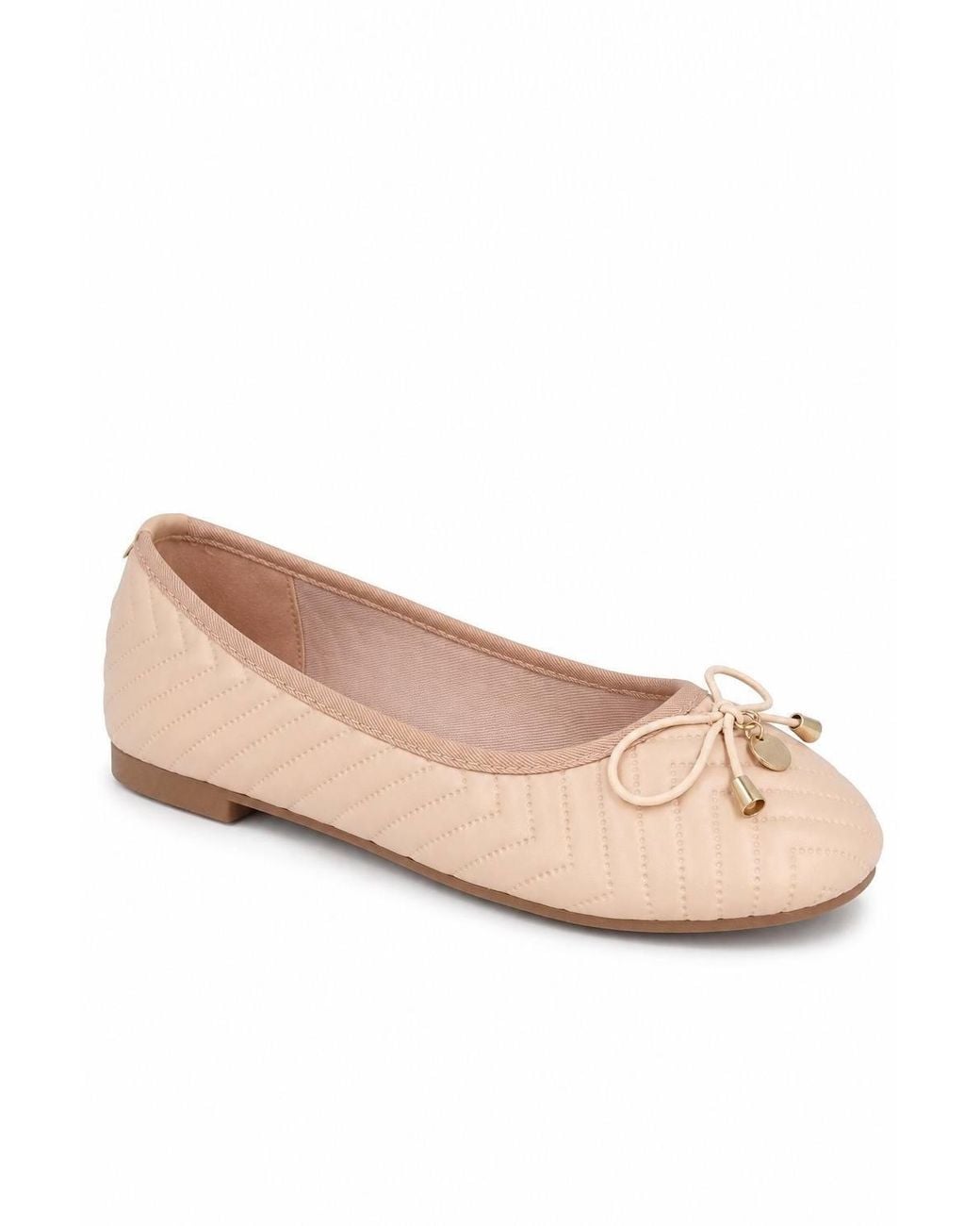 Spot on Pink Quilted Bow Detail Ballet Pumps