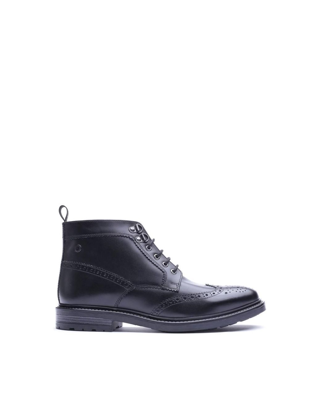 Base London Black Foster Toe Cap Boot for men