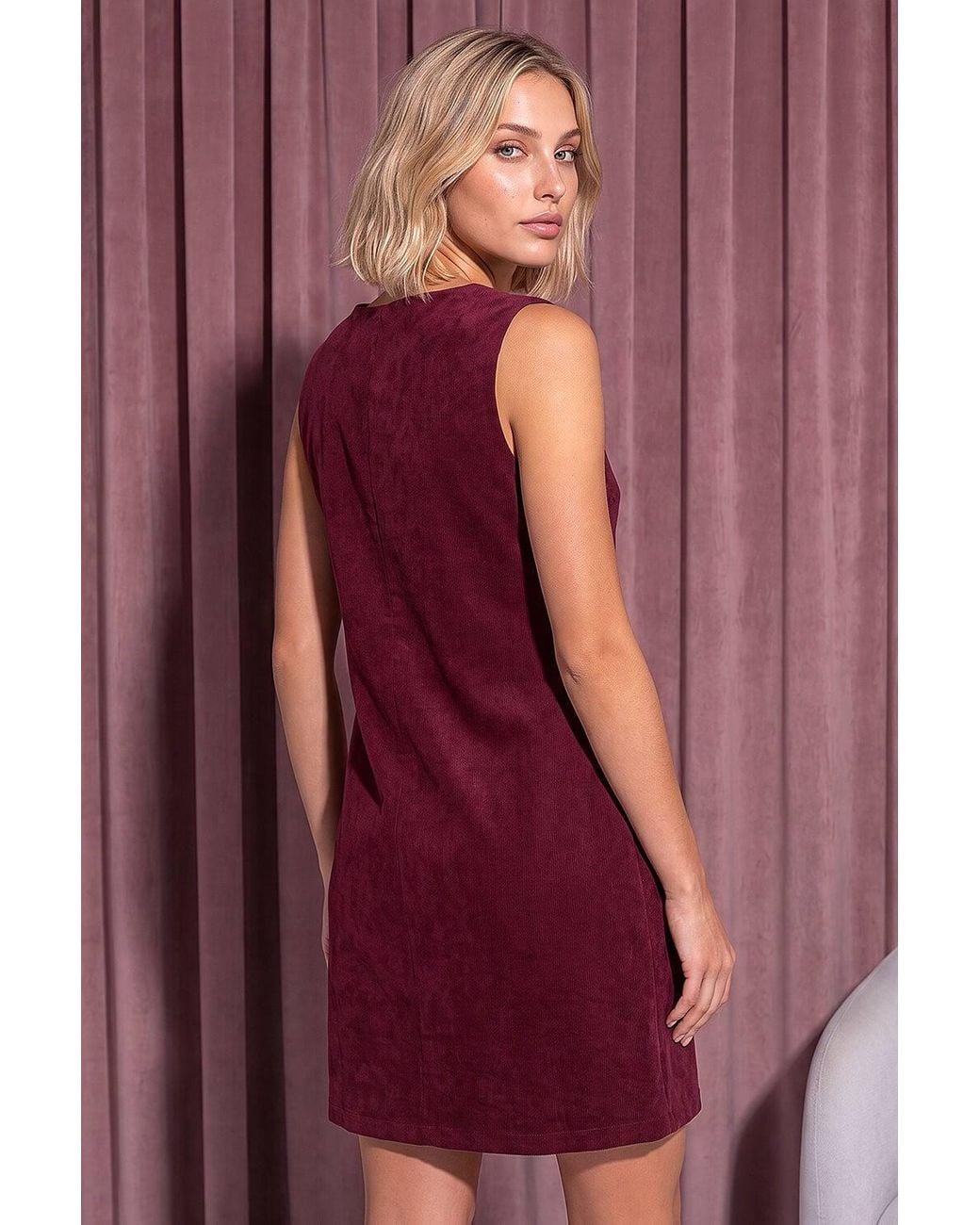 D.u.s.k Purple Corduroy A-Line Dress