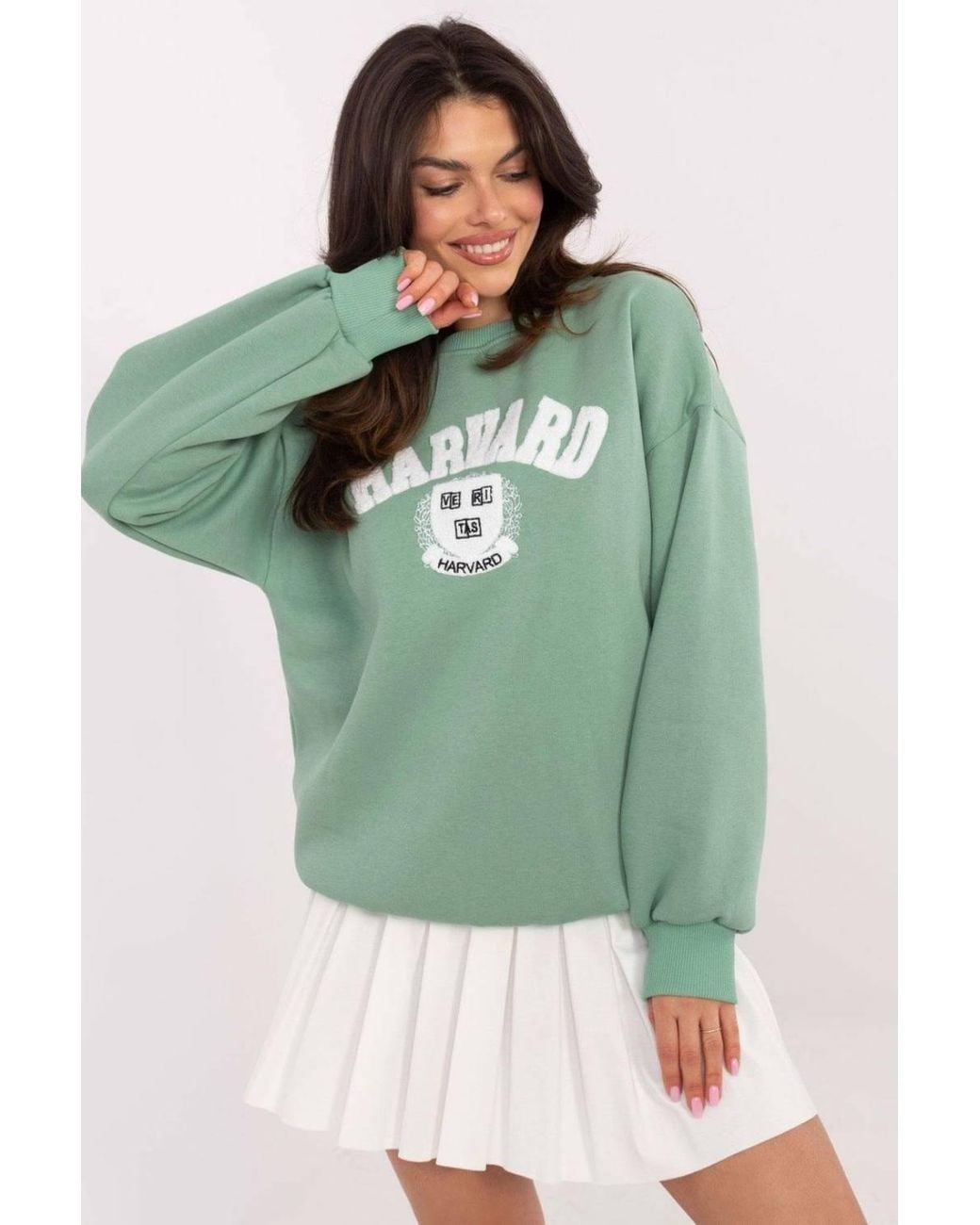 Love Lace Green Cotton Polyester Insulated Casual Sweatshirt Style 206614