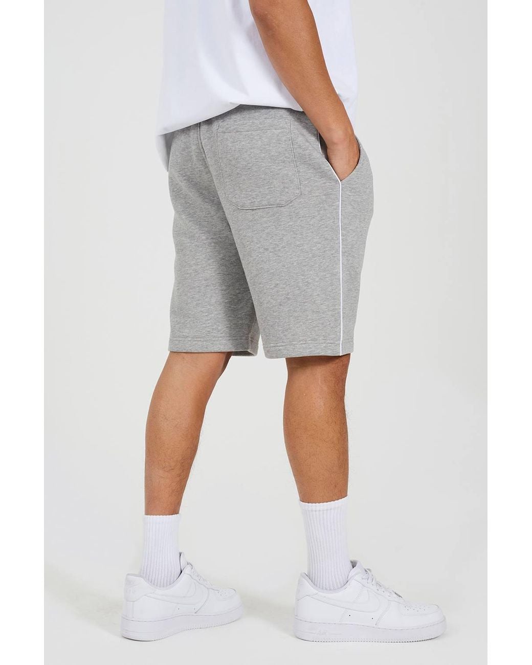 Brave Soul Gray Side Stripe Drawstring Jersey Shorts for men