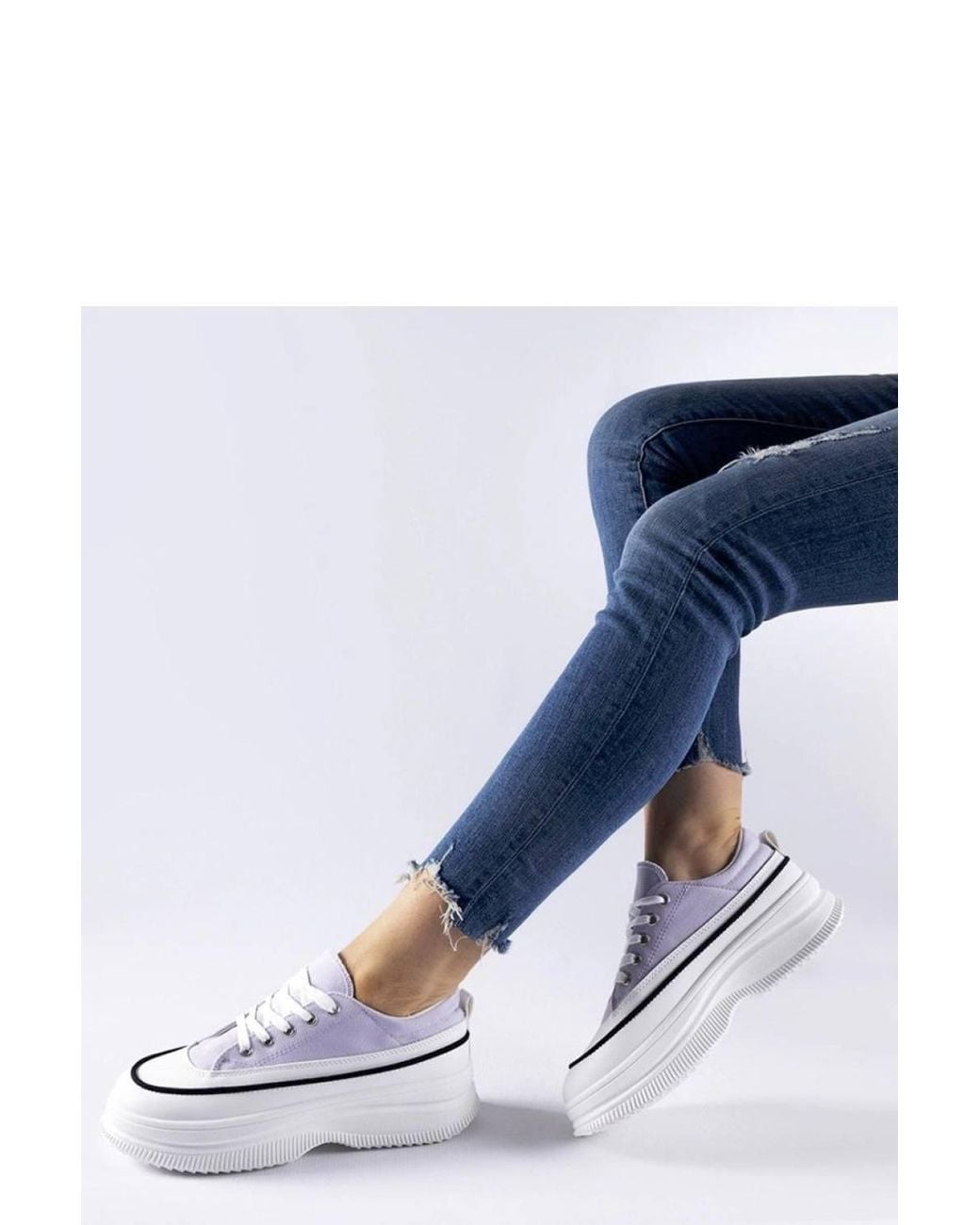 Love Lace Blue Platform Sneakers Breathable Rubber Round Toe Laced Closure