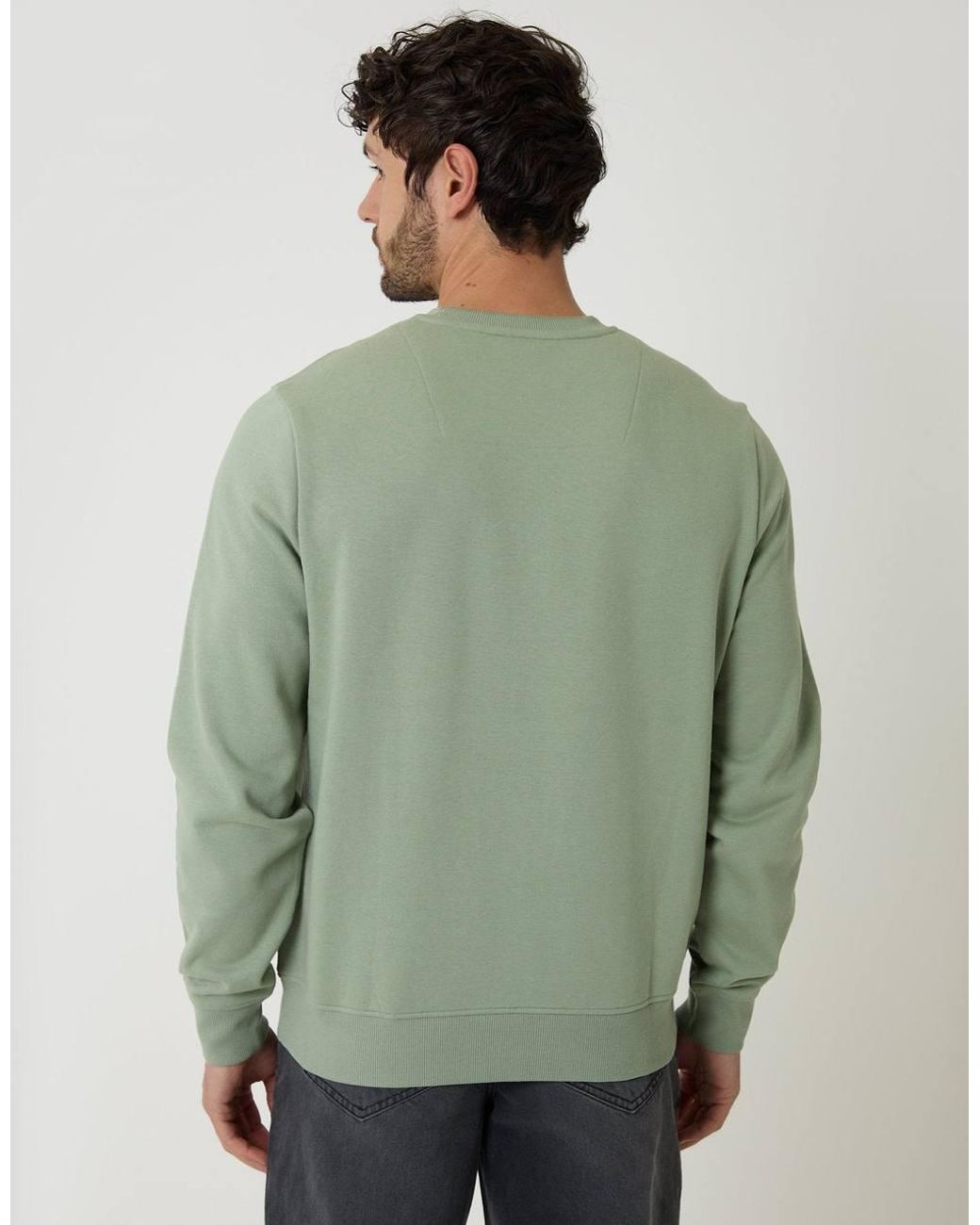 Threadbare Green Crew Neck Sweatshirt for men