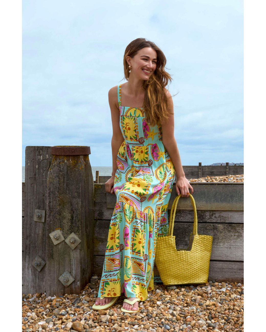 Blue Vanilla Multicolor Multi Sleeveless Square Maxi Dress