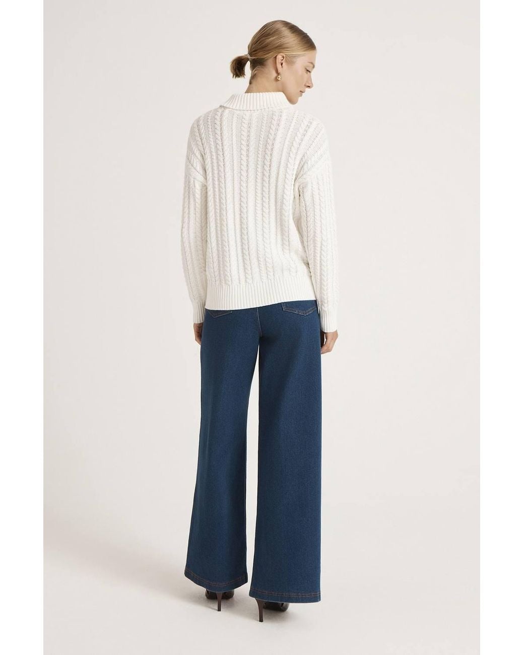 Finery London Natural Vivana Turtle Neck Knitted Jumper