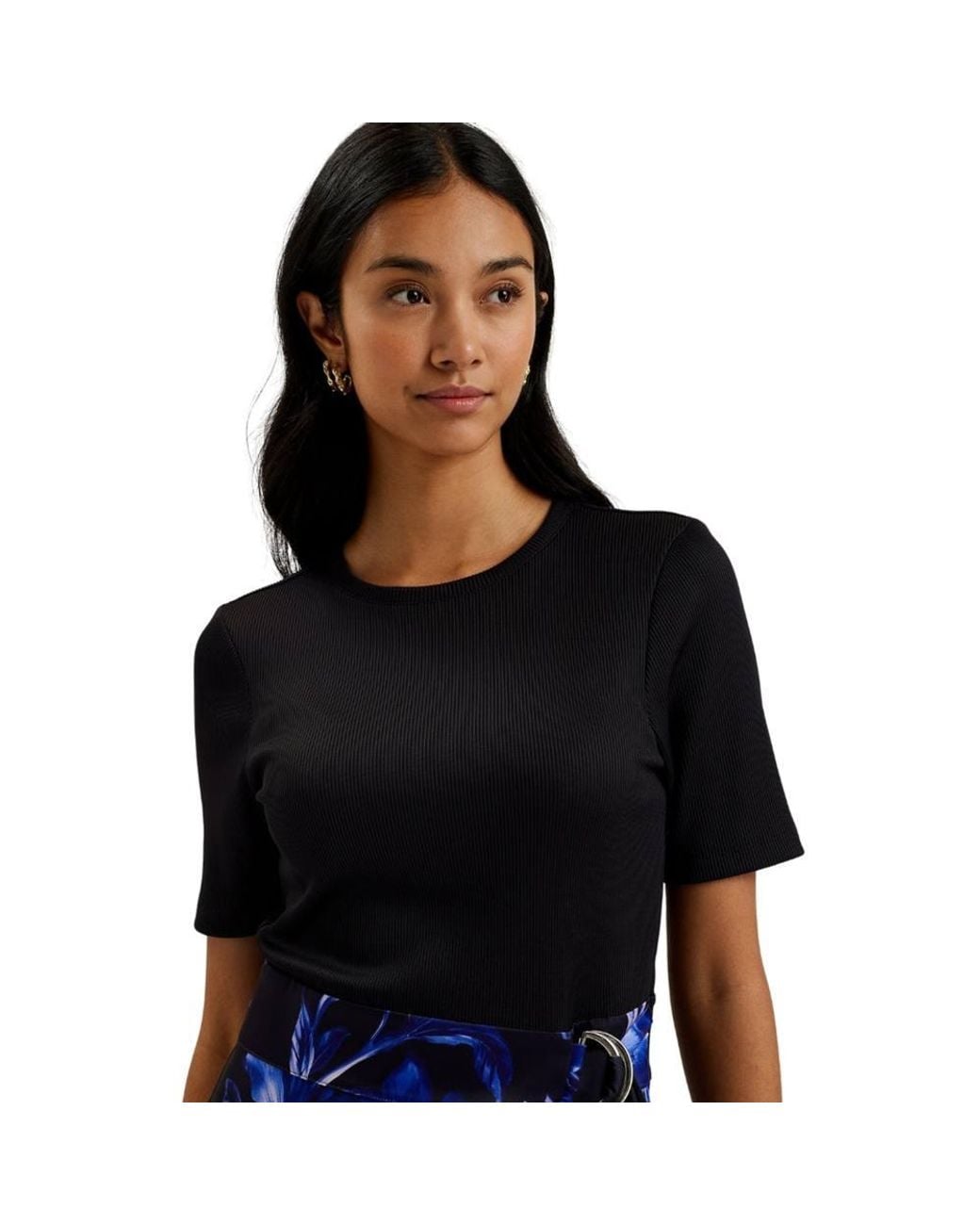 Ted Baker Black Malisaa Short Sleeve Crew Neck Mini Dress