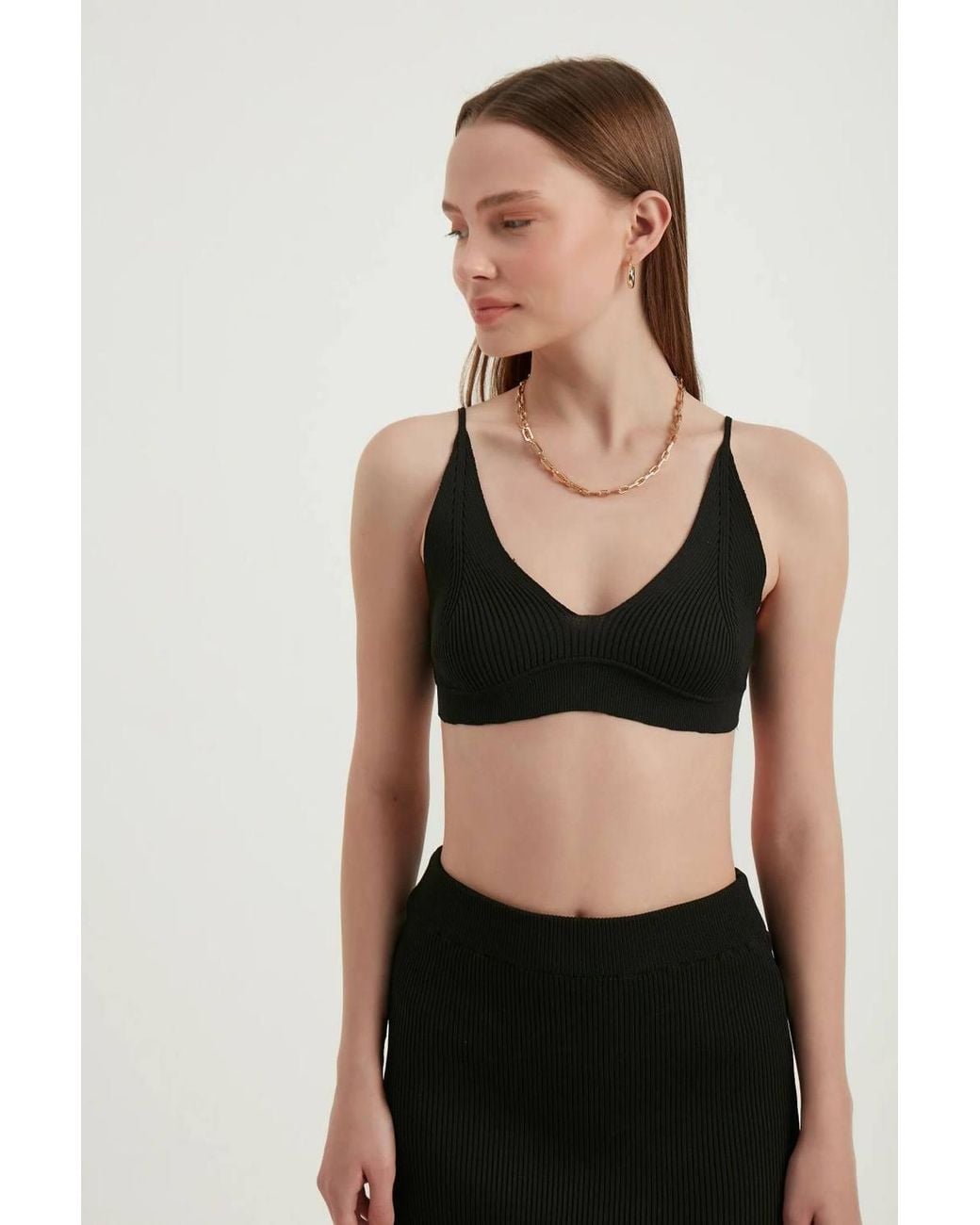 Hiccup Black 2 Pieces: V Neck Bodycon Crop Top & High Waist Maxi With A Side Slit