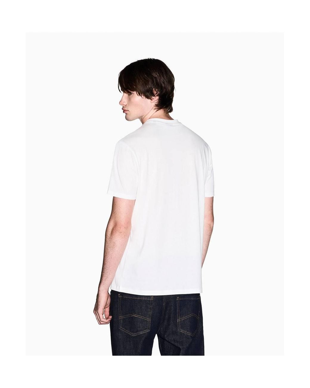 ARMANI EXCHANGE White Regular Fit T-Shirt for men