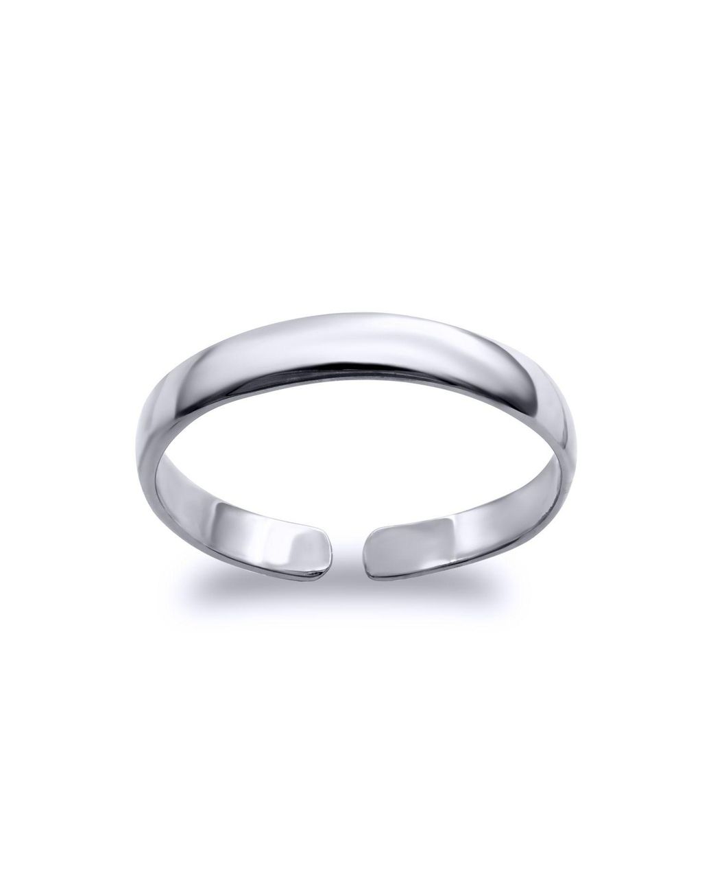 Jewelco London Metallic 9Ct Elegant Minimalist D-Shape Band Toe Ring 2.5Mm