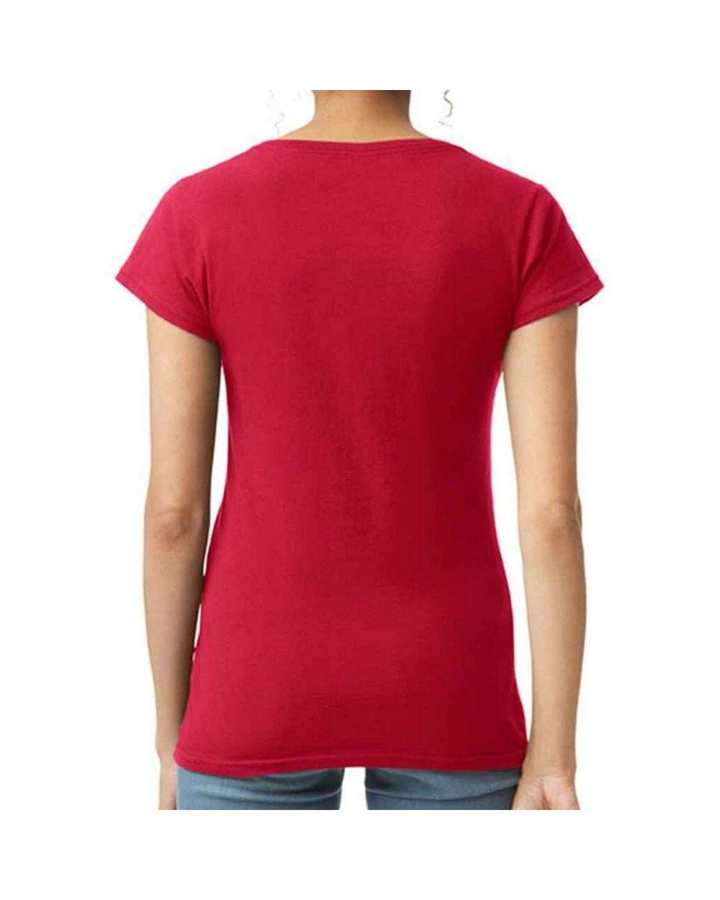 Gildan Red Softstyle V Neck T-Shirt