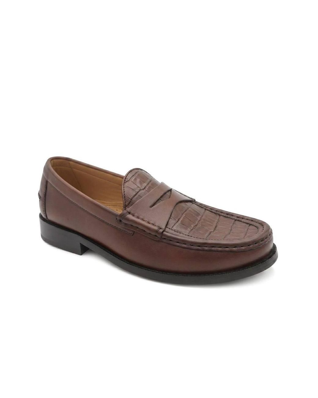 Jones Bootmaker Brown Romsey Leather Penny Loafers for men