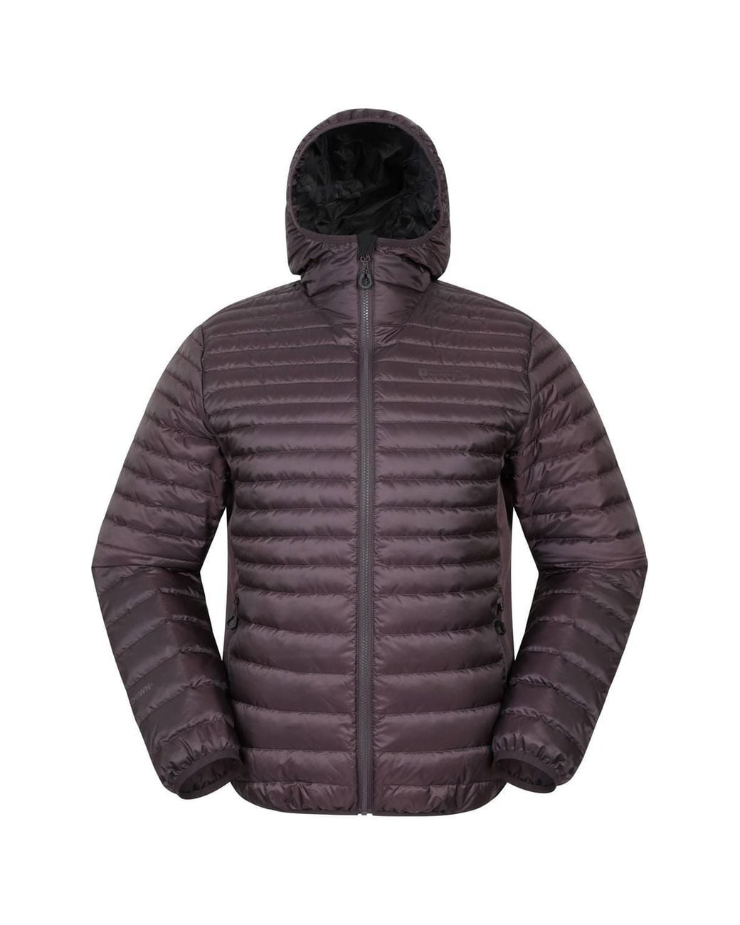 Mountain Warehouse Purple 'Featherweight' Hybrid Down Warm Water Resistant Extreme Hooded Jacket for men