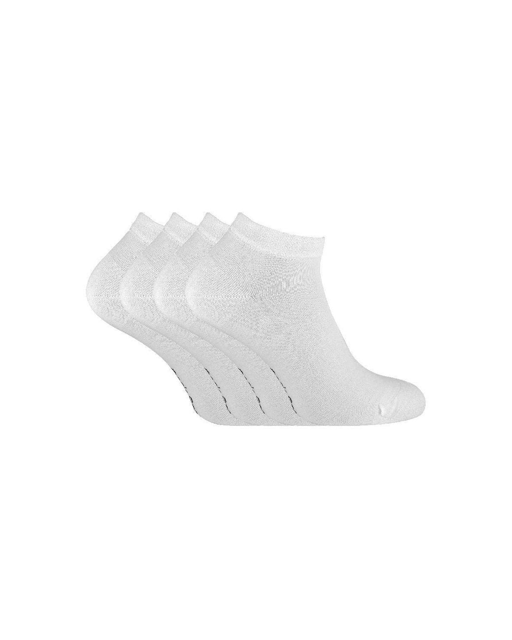 Sock Snob White 4 Pack Luxury Bamboo Low Cut Trainer Socks