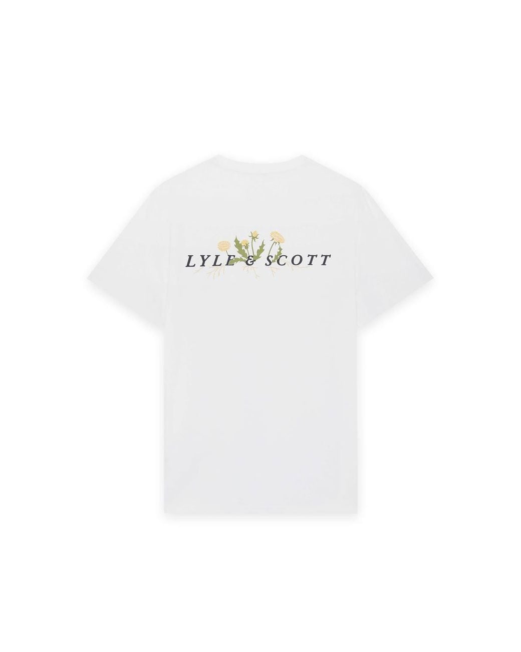 Lyle & Scott White Dandelion Script Graphic T-Shirt for men
