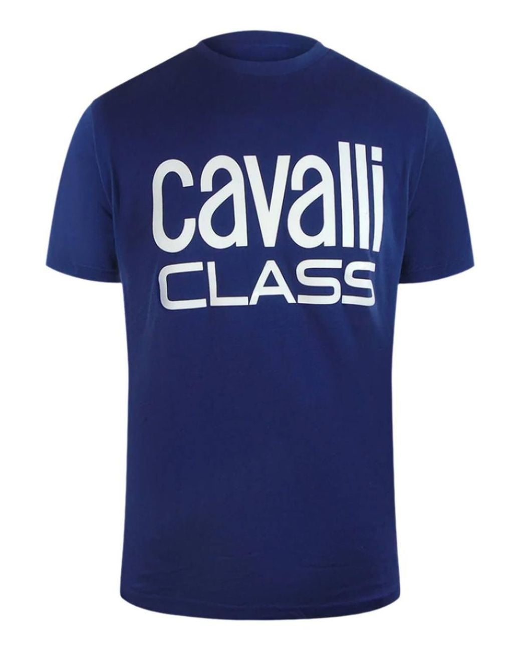 Roberto Cavalli Blue Short Sleeve Crew T-Shirt for men