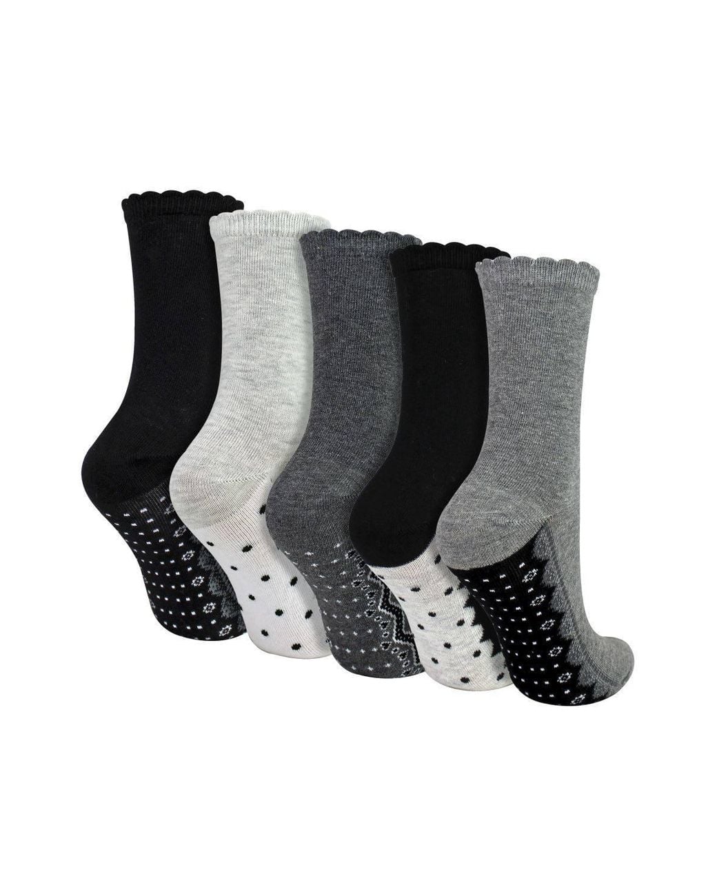 Sock Snob Black 5 Pairs Lace Effect Footbed Socks