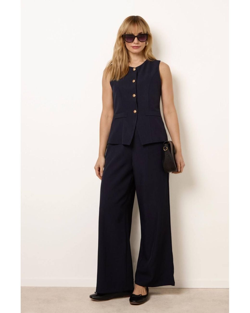 Blue Vanilla Blue Sleeveless Top & Trousers Set