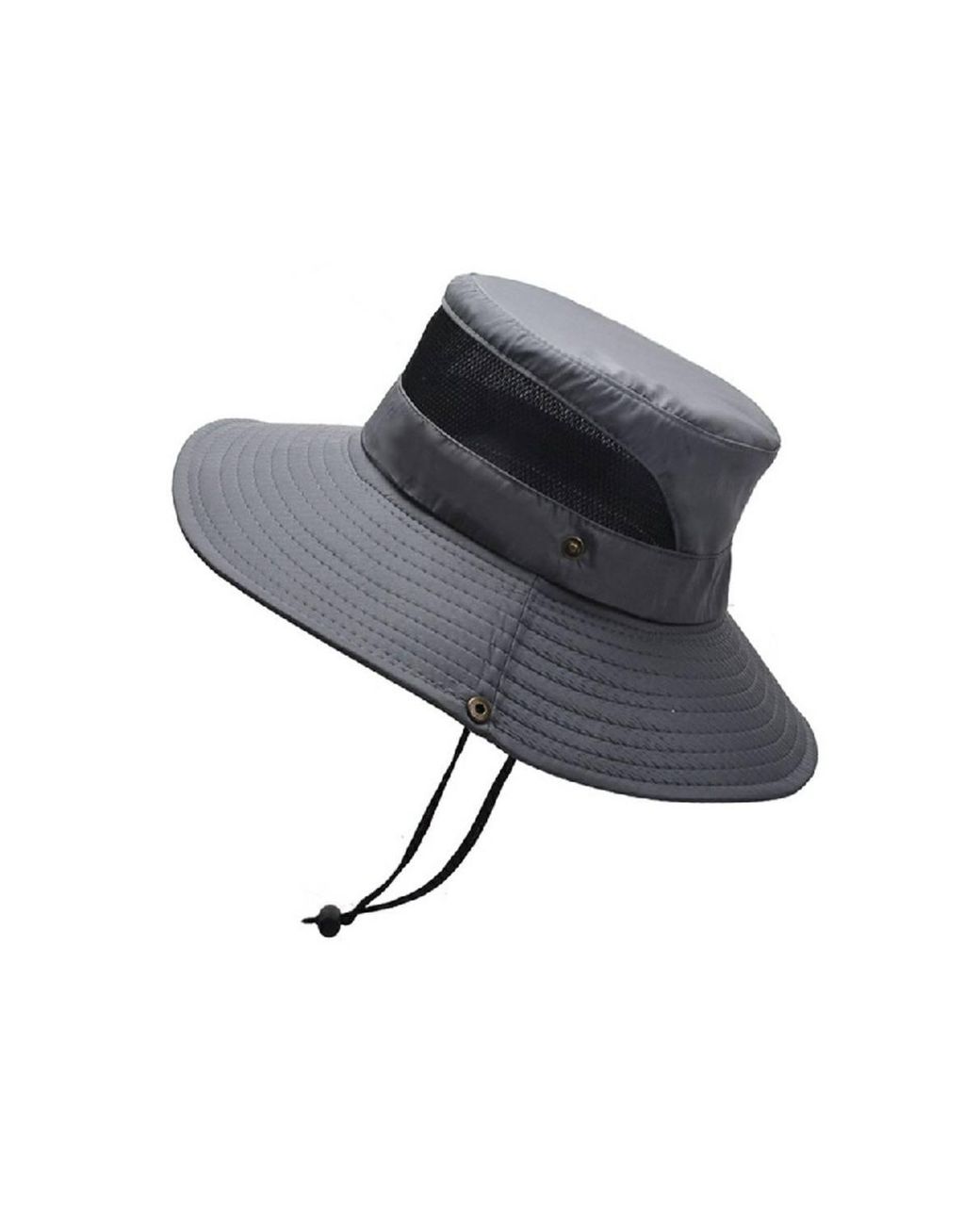 KDMD Black Wide Brim Foldable Boonie Safari Sun Hat With Chin Strap Uv