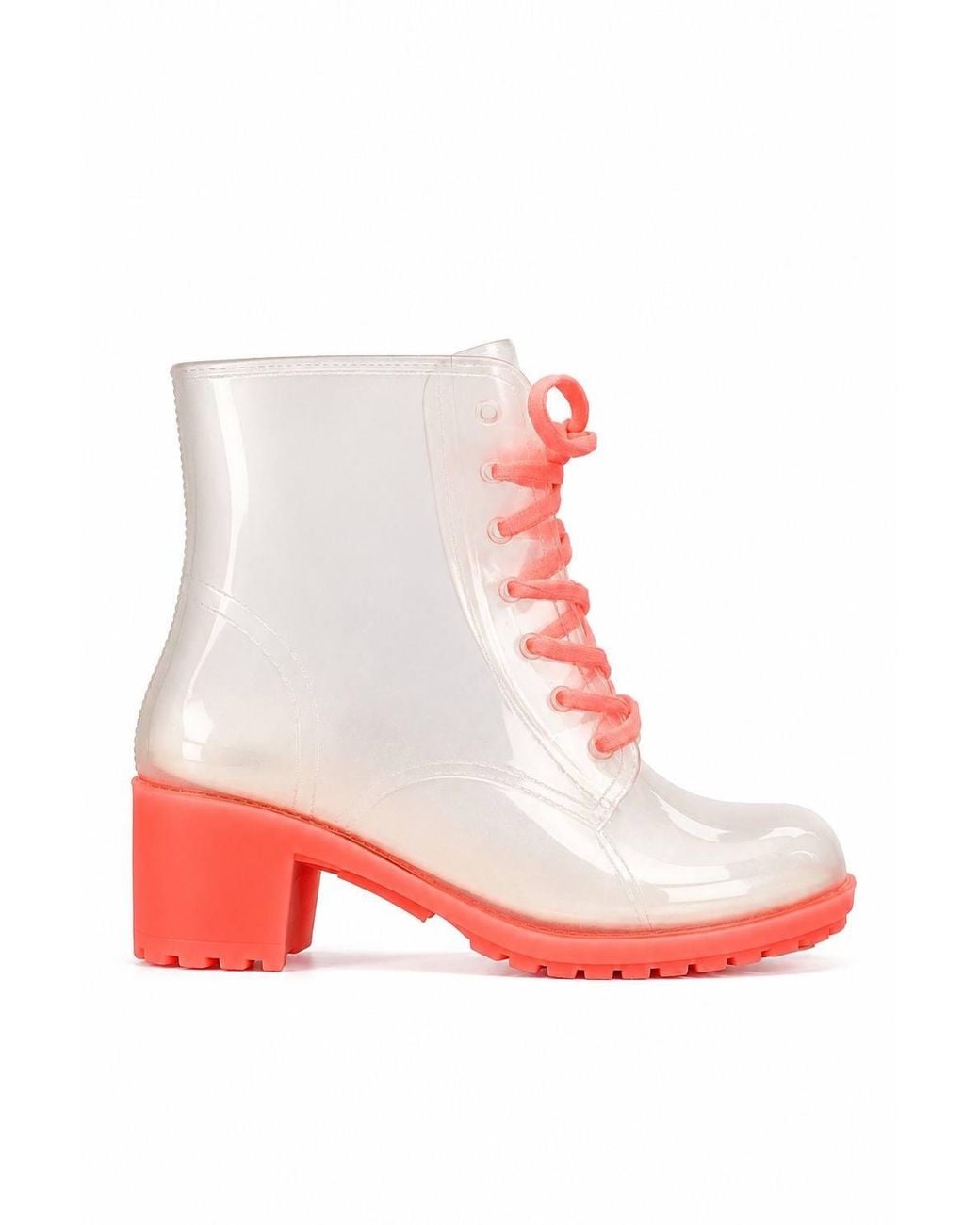 Spot on Pink Lace Up Block Heel Ankle Boots