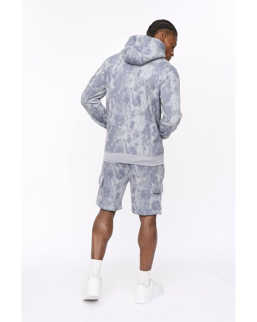 Crosshatch Blue Bardon Hoodie With High Build Graphics for men