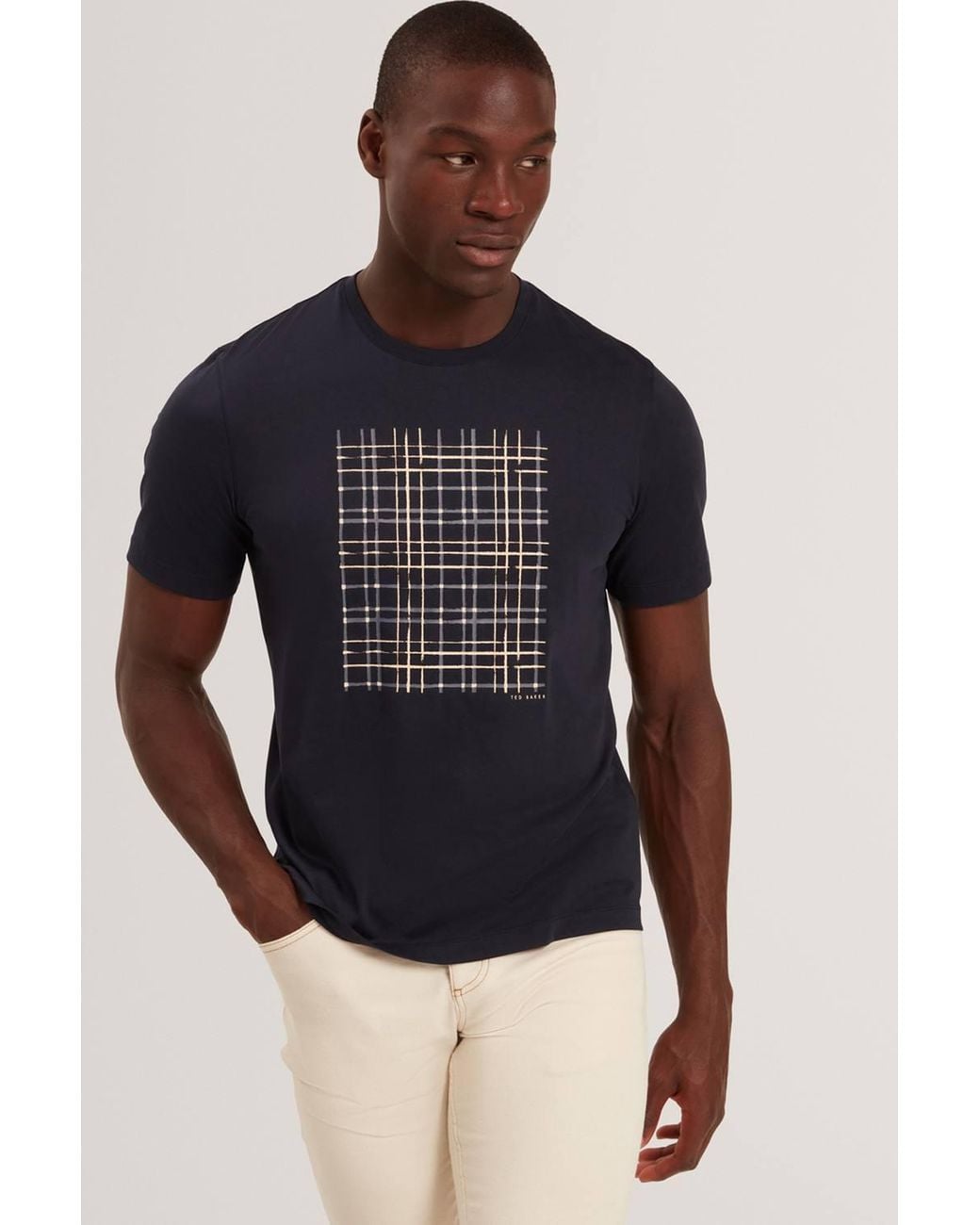 Ted Baker Blue Sionan Box Print T-Shirt for men
