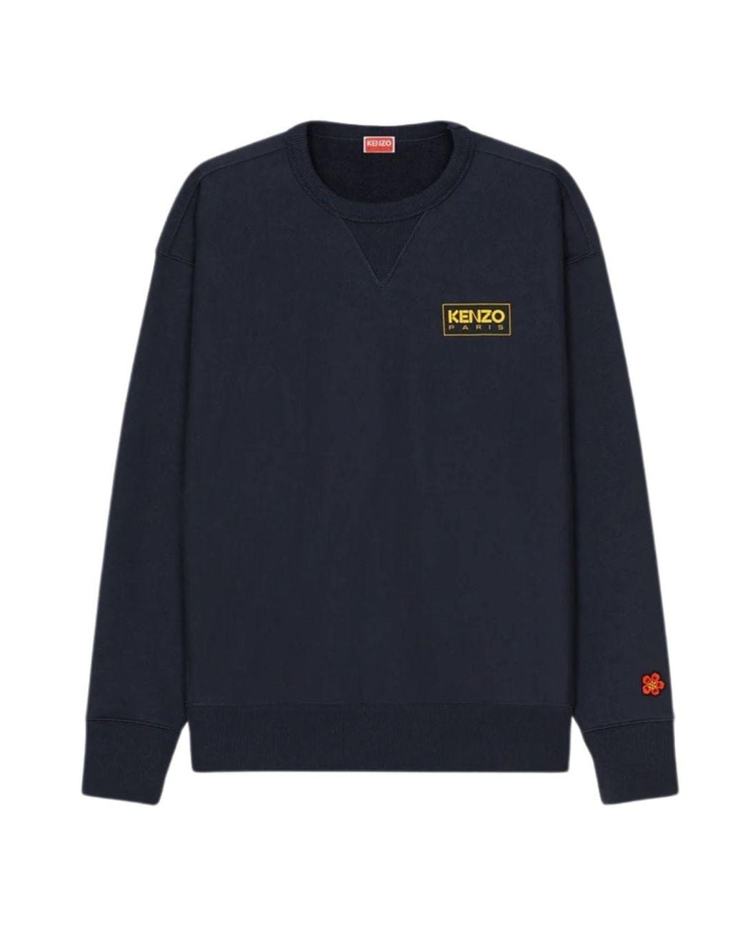 KENZO Blue Paris Outlined Logo Midnight Sweatshirt for men