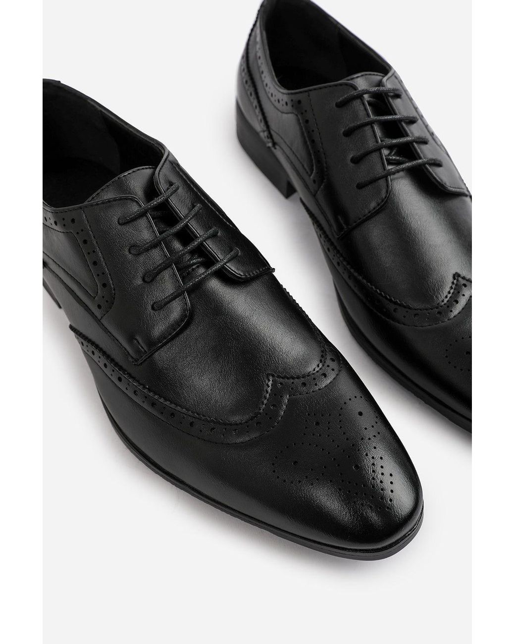 Where's That From Black 'Dominic' Lace Up Derby Textured Formal Dress Work Shoes for men