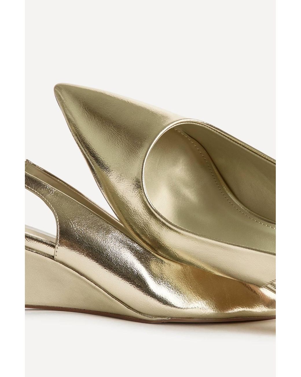 Linzi Natural Janelle Slingback Wedge Court Heels