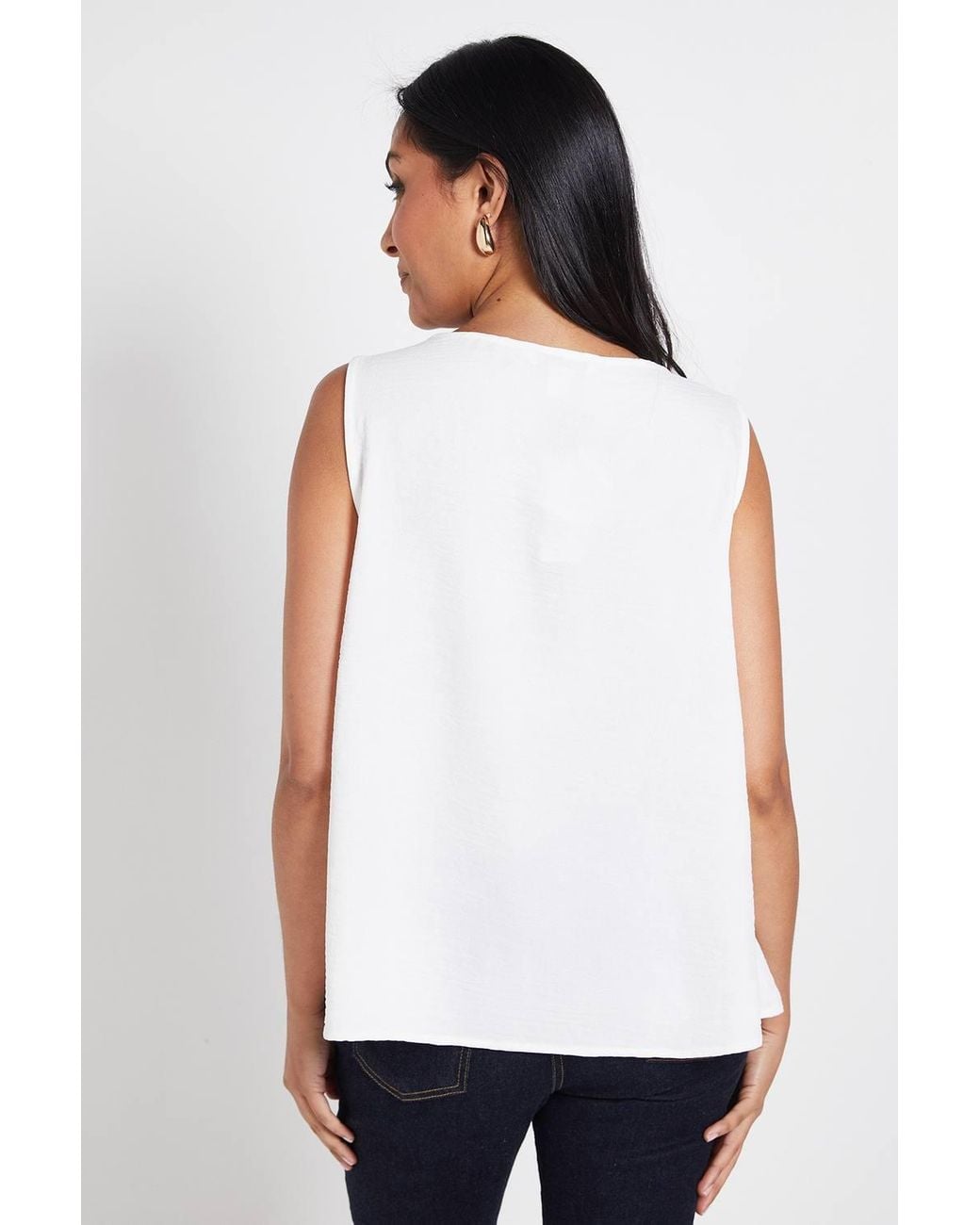 Wallis White Petite Woven Twist Cami Top