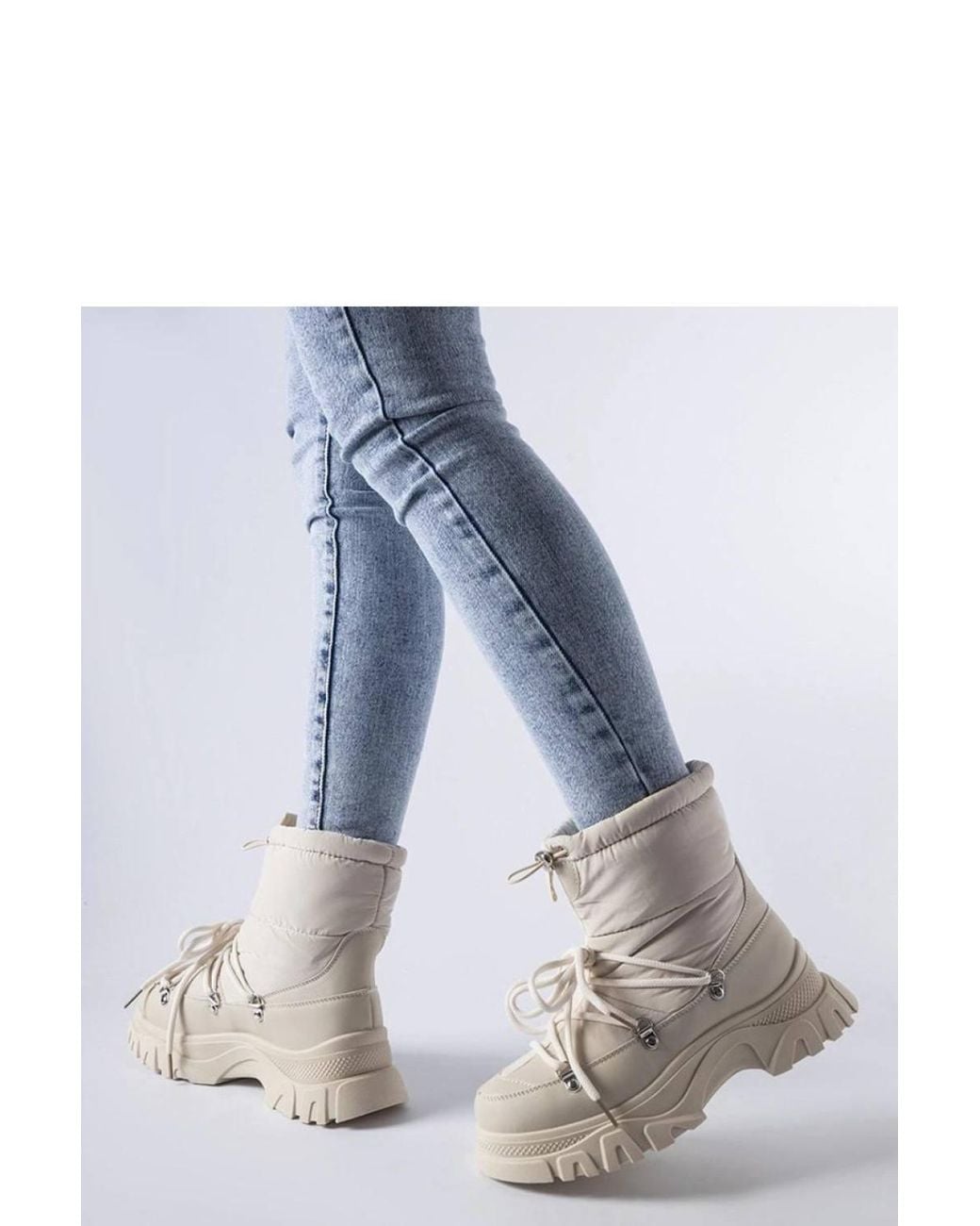 Love Lace Blue Aubine Insulated High Top Snow Boots Lace Up Rubber Sole