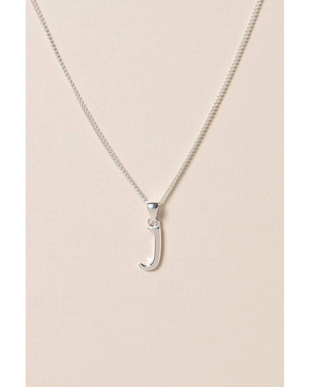 Simply Silver White Sterling Plated Initial Pendant