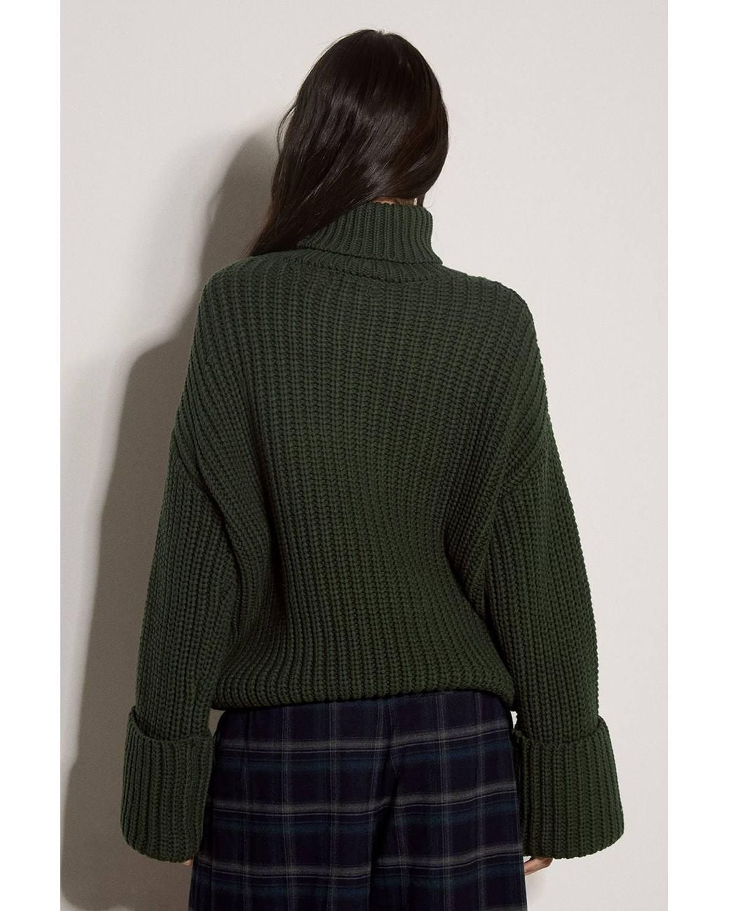 Apricot Black Chunky Knit Roll Neck Jumper