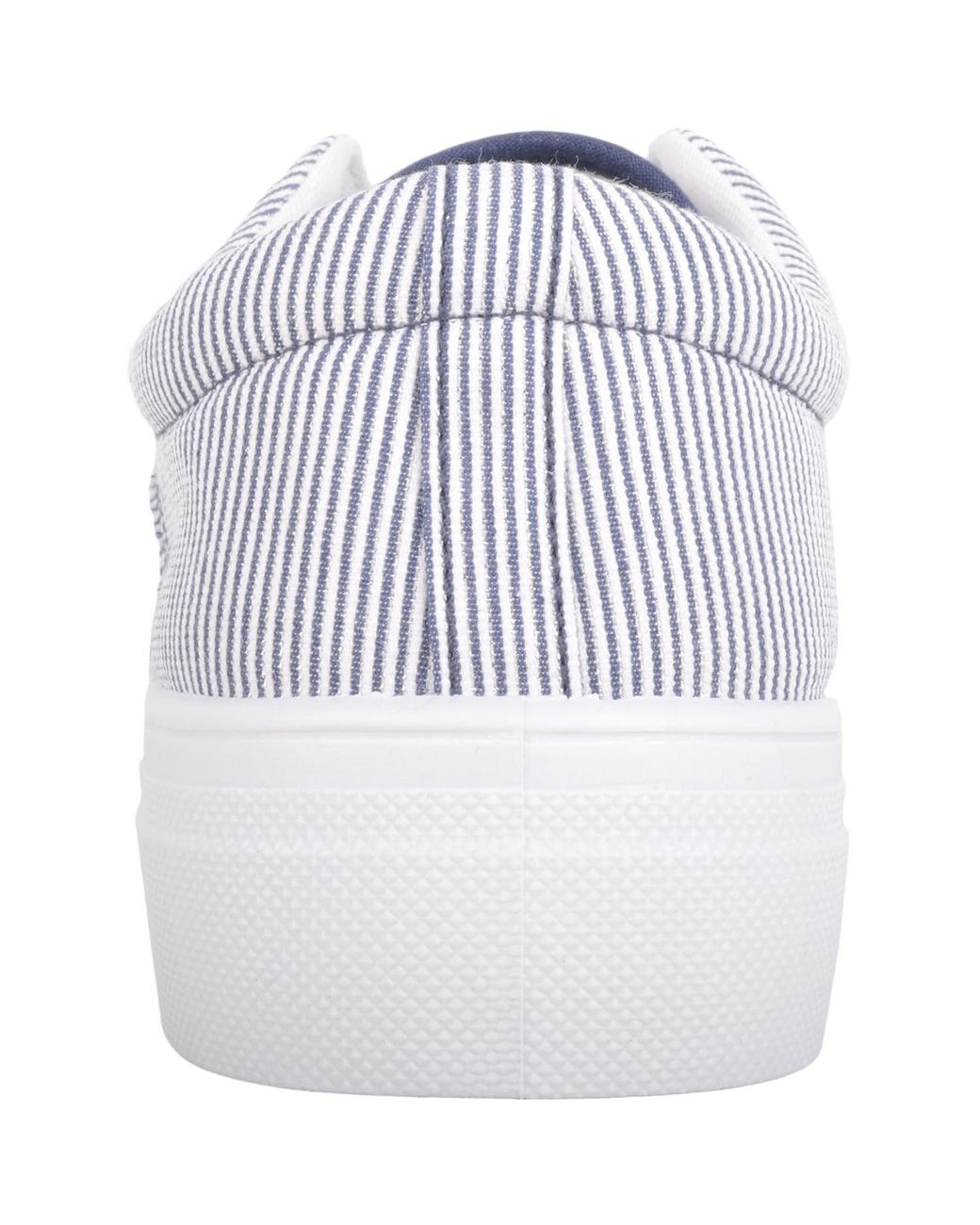 Absolute Footwear White Lace Up Sparkly Striped Canvas Chunky Platform Shoe