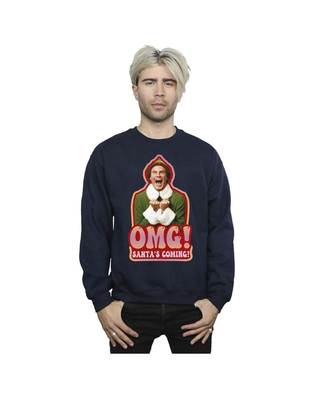 Elf Blue Santa Is Coming Sweatshirt for men