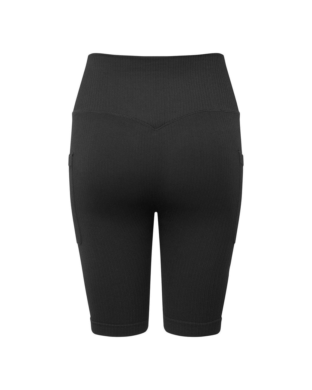Tridri Black Ribbed Seamless 3D Cycling Shorts