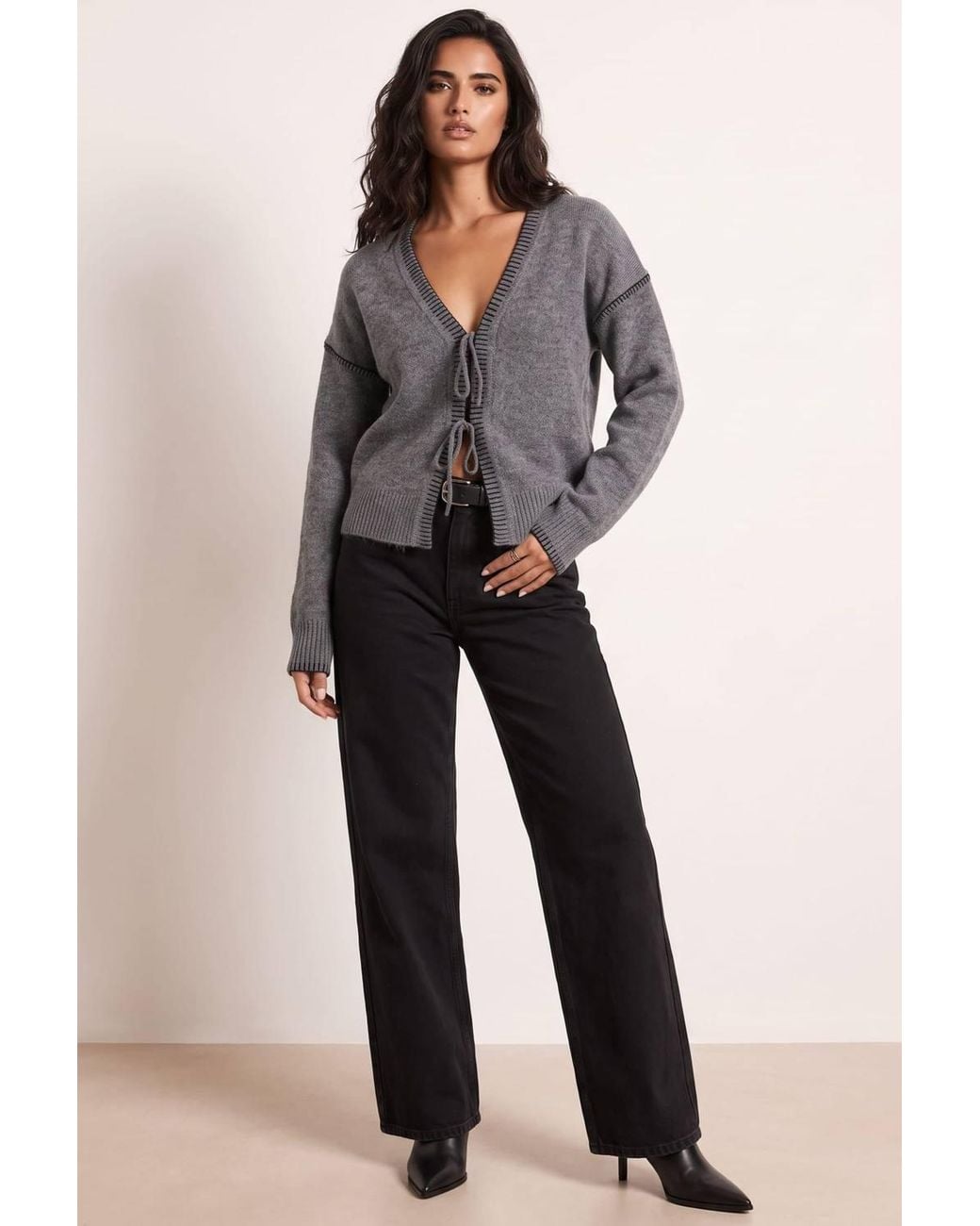 Style Cheat Blue Saddle Stitch Cardigan